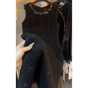 欧货黑色小香风闪钻背心裙子女夏气质名媛重工高端亮片无袖连衣裙