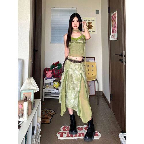 蕾丝拼接设计吊带背心别