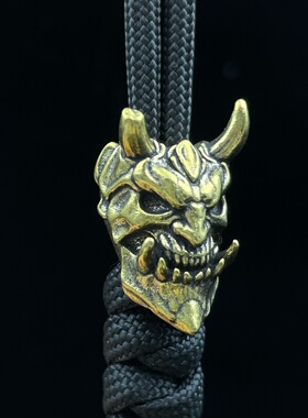 黄铜复古裂角恶魔面具刀坠吊坠