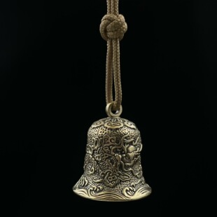 黄铜铃腾龙云纹铃铛铜铃汽车饰品钥匙扣中式古典龙钟吉祥礼物