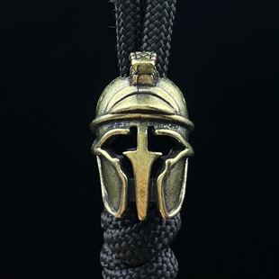 纯黄铜古希腊头盔刀坠户外EDC吊坠伞绳挂坠背包挂饰DIY铜配件