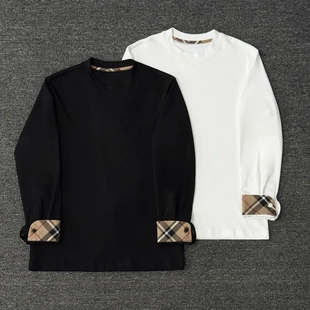 长袖 休闲百搭男款 圆领秋冬高品质纯色休闲男士 H833 巴家同款