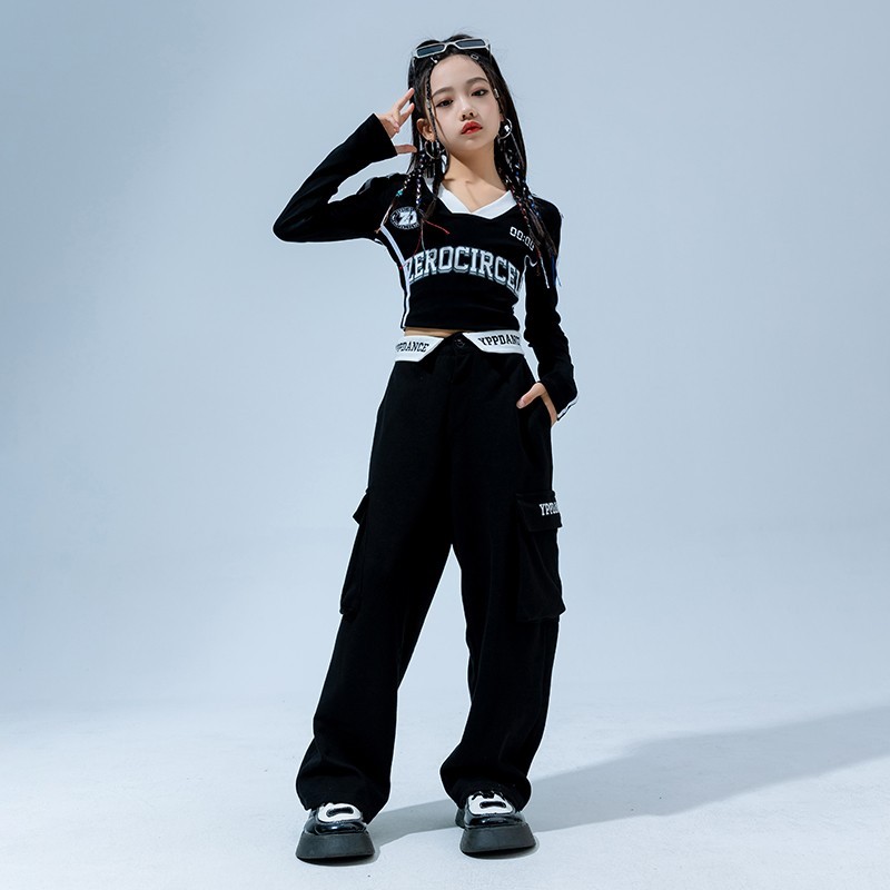 速发潮酷哈童嘻练功服儿童街舞爵士舞蹈表演服套装跳舞走秀