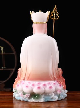速发汉白玉佛像溢彩地藏王菩萨家用供奉摆件12寸16寸1寸本愿大愿