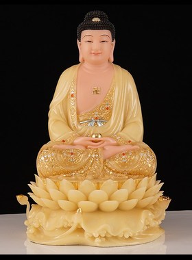 速发汉白玉释迦牟尼佛像家用娑婆三圣观音菩萨地藏王供奉坐像