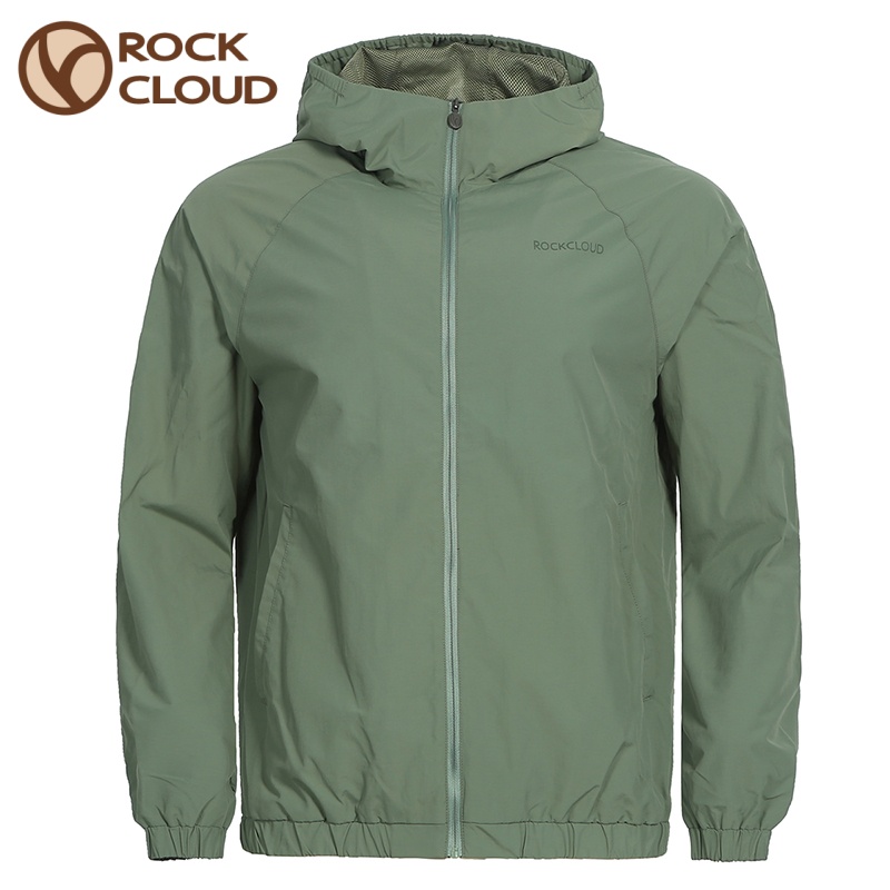 新款RockCloud户外运动休闲徒步防风吸湿透气男带帽神衣夹克外套