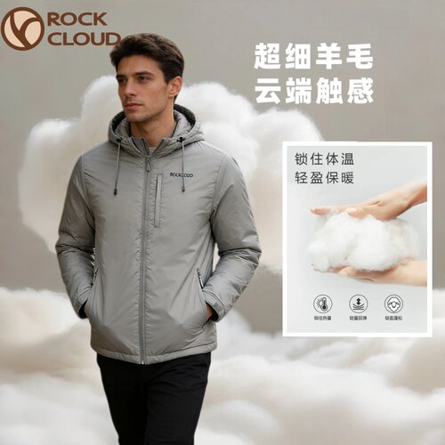 男士连帽羊毛保暖防风防水棉衣