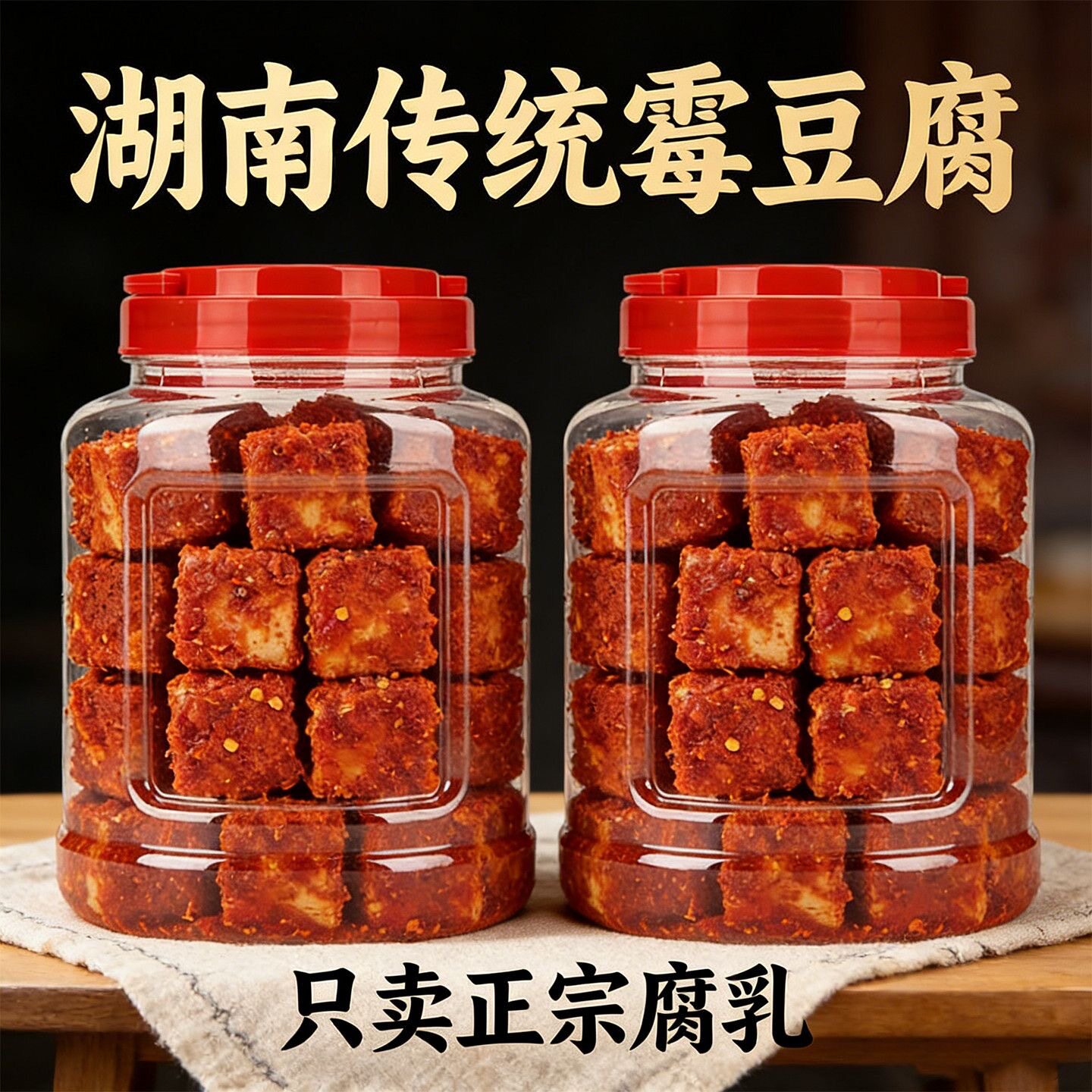 【无油豆腐乳】湖南农家特产香辣豆腐乳大瓶农家自制无油霉豆腐