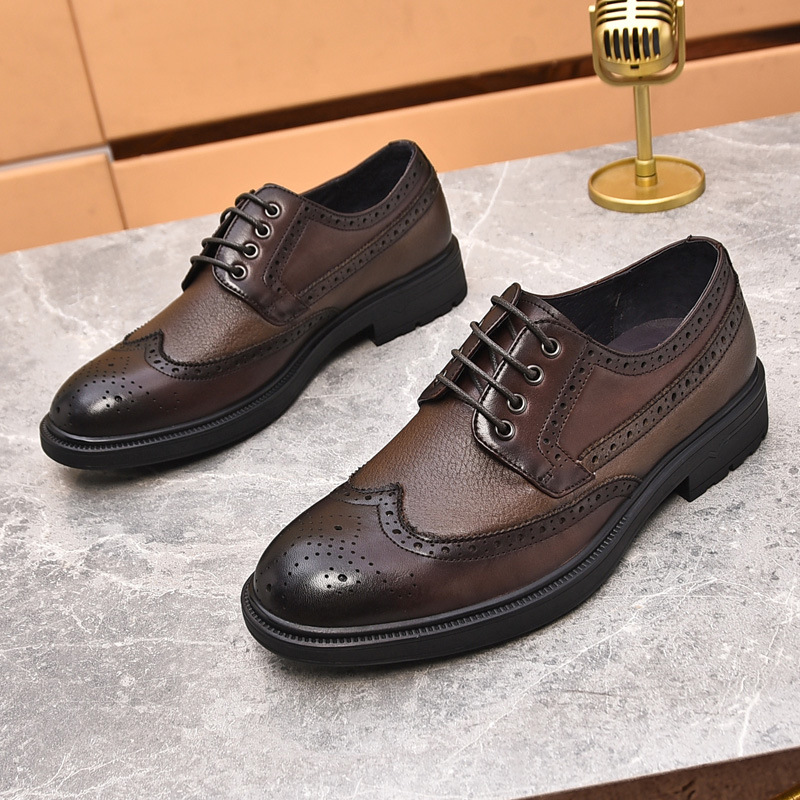 欧洲站英伦男鞋男士伴郎黑色新郎商务正装软底西装夏季休闲皮鞋男