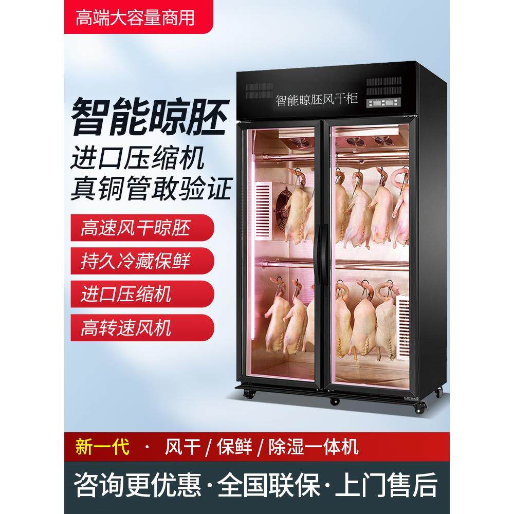 风干柜晾鸭柜商用晾胚柜风冷烤鸭烧鹅柜保鲜鸡鹅烧腊柜除湿挂鸭机
