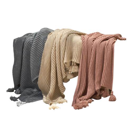 约洛斯blanket腈纶针流苏饰线款家居配沙发盖HPS毯织不毯含税