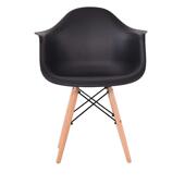 榉实木木脚北风伊姆斯椅子台时尚 家用加厚前塑料欧靠背678餐椅