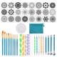 曼陀工具罗53件装 绘钻画模板拓印美缝纹绣diy工CEG具套勾线点笔