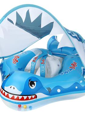 swimb泳ob儿o童游圈趴圈腋下圈婴儿泳圈户外晒BO502Pr防遮阳鲨鱼