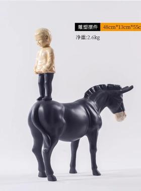 房新中塑式摆件客厅雕奢样板MZP酒店大轻堂软装摆设