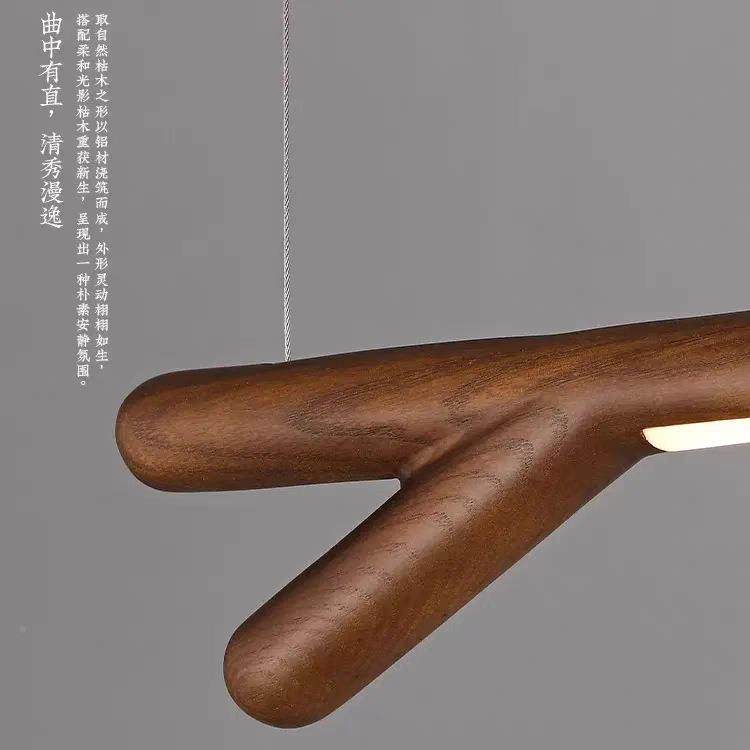 诧寂计风条茶室新中式餐厅吊873灯智设能实木长吧台书房师禅意吊,家装灯饰光源,智能吊灯,淘宝优惠券,粉丝福利购,淘宝优惠卷