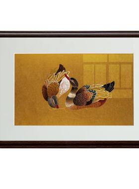 《和鸳B-513鸯》新中式复古文玄关装饰画婚乔迁礼物艺术颐新桌面