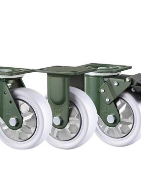 重YT6OP卓2烨锰钢脚轮2E型4/5//8/卓寸聚丙烯PP轮轮刹车轮固定轮