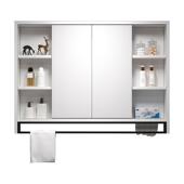 实木智能折叠藏隐风水镜室推拉浴镜独柜614单卫生间挂墙式 镜子置