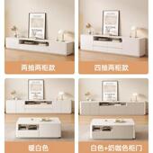 电视机柜茶几组合6521落小户型客厅白色极简柜简约代实地木现地电