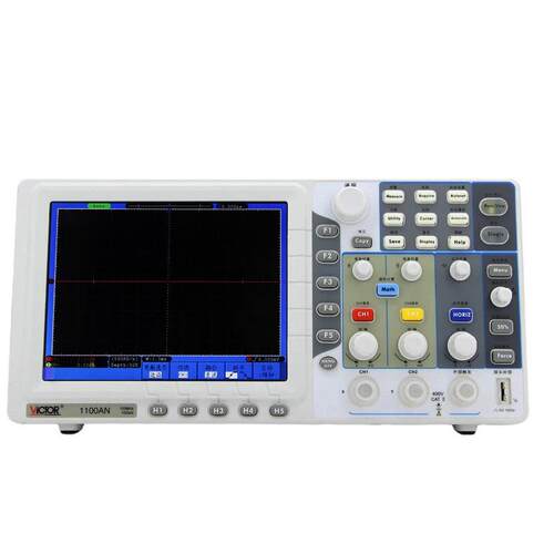 器VC1100AN数仪台字存储波示器双通道100M/HZ式彩屏示波器