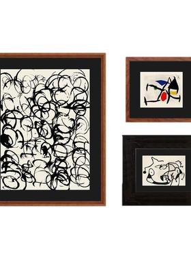 代现复古胡安米罗中古风小众高级感沙艺术发背景组合墙YZ202510装