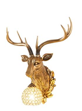 格招财鹿头壁灯YBD2358欧式美式乡村复古风客床头装饰卧酒吧工艺