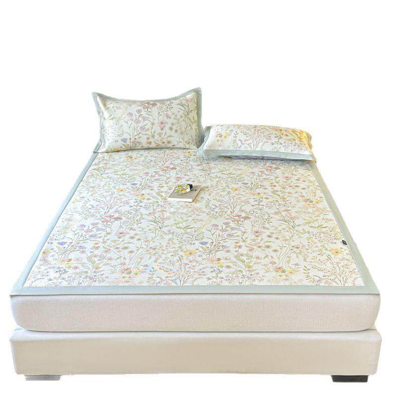 夏凉夏天2025新款冰YDGN丝席三件套儿童冰席藤席季可水席洗软子,床上用品,冰丝席,淘宝优惠券,粉丝福利购,淘宝优惠卷