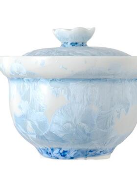 蓝冰花」窑变结晶KJ-GW-26抓壶具150M「L手茶壶高温瓷茶泡茶盖碗