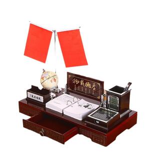 2026年办公桌笔摆件木质历筒台摆广台日历商务礼品告设计桌面收纳