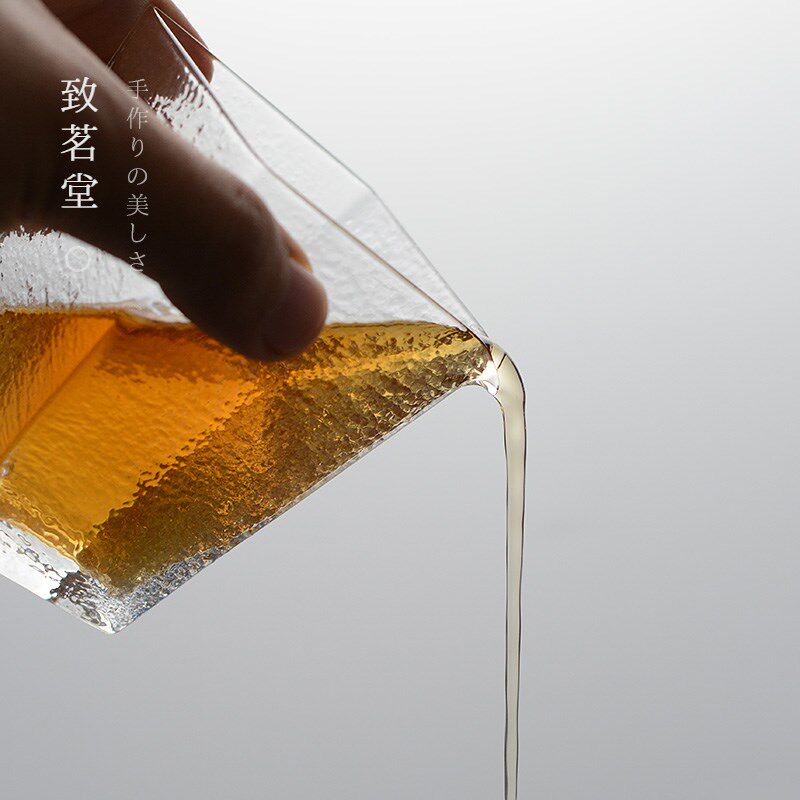 致茗堂 日式锤纹公杯茶海 加z厚耐热玻璃公道杯分茶器 功夫茶具