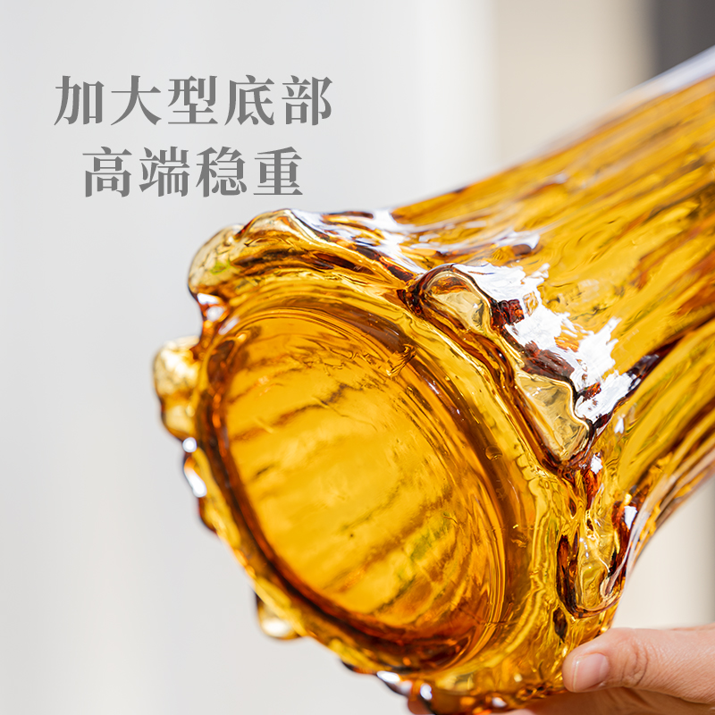富贵竹专用花瓶摆件大号客厅高级感桌面插O花雪柳马醉木落地摆设