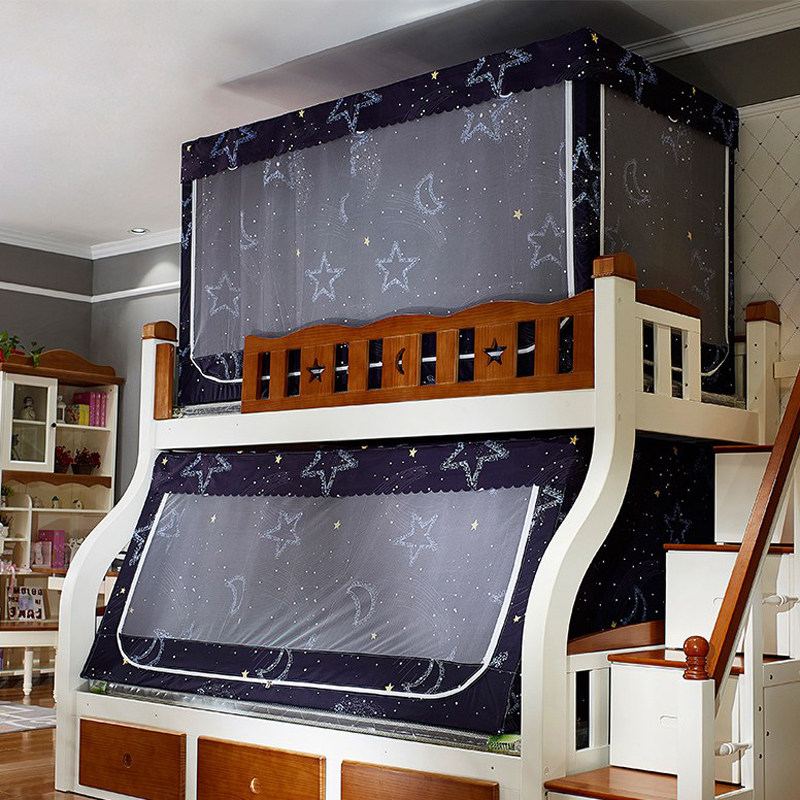 遮光床帘子母床蚊帐梯形上下铺1.5双层床家用母子床T1.2学生高低