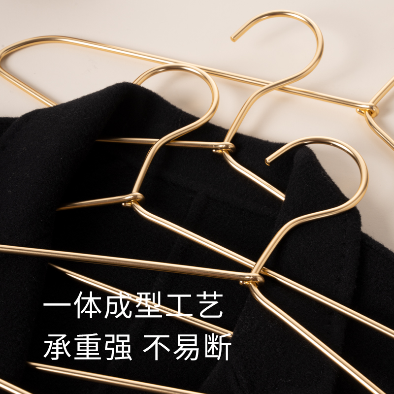 太空铝合金衣架家用m挂衣防滑无痕不锈钢衣挂轻奢高级金色晾衣架