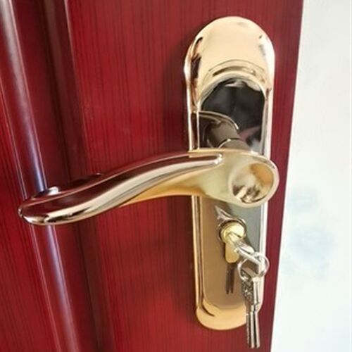 老式小50锁静音黑色实木门锁旧门换锁黑J色门锁卧室房门锁把手简