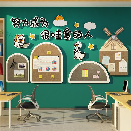 毛毡交互贴企业文k化办公室司告栏展示板氛围员工风采照片墙面装