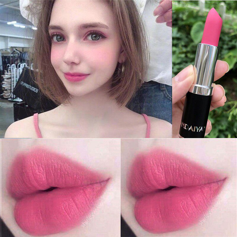 正品桃花粉色口红哑光丝绒樱花芭比粉少女色女团学生唇膏