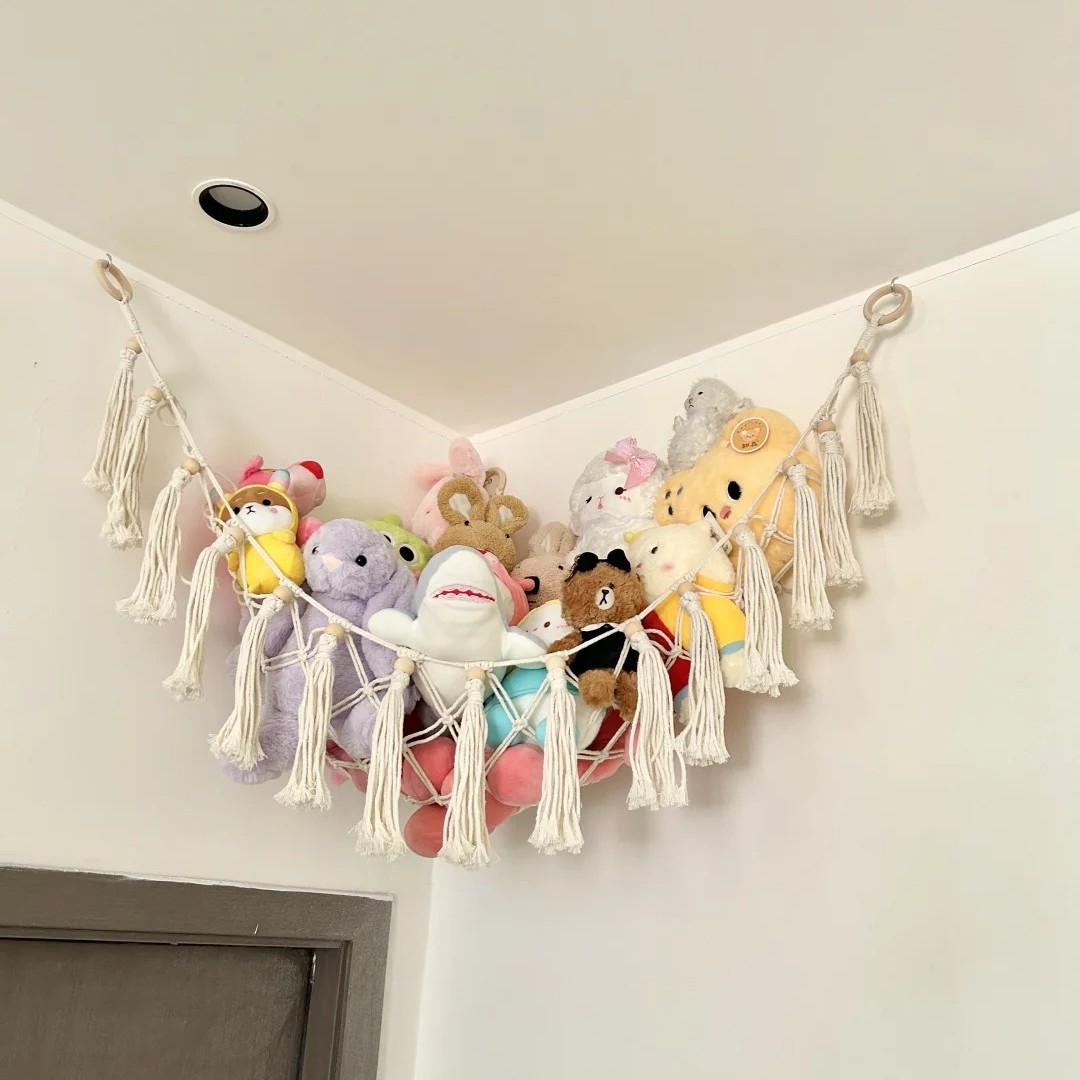 玩偶娃娃收纳网兜儿童房毛绒玩具公仔收纳吊床挂网壁饰置物袋墙壁,收纳整理,收纳挂袋,淘宝优惠券,粉丝福利购,淘宝优惠卷