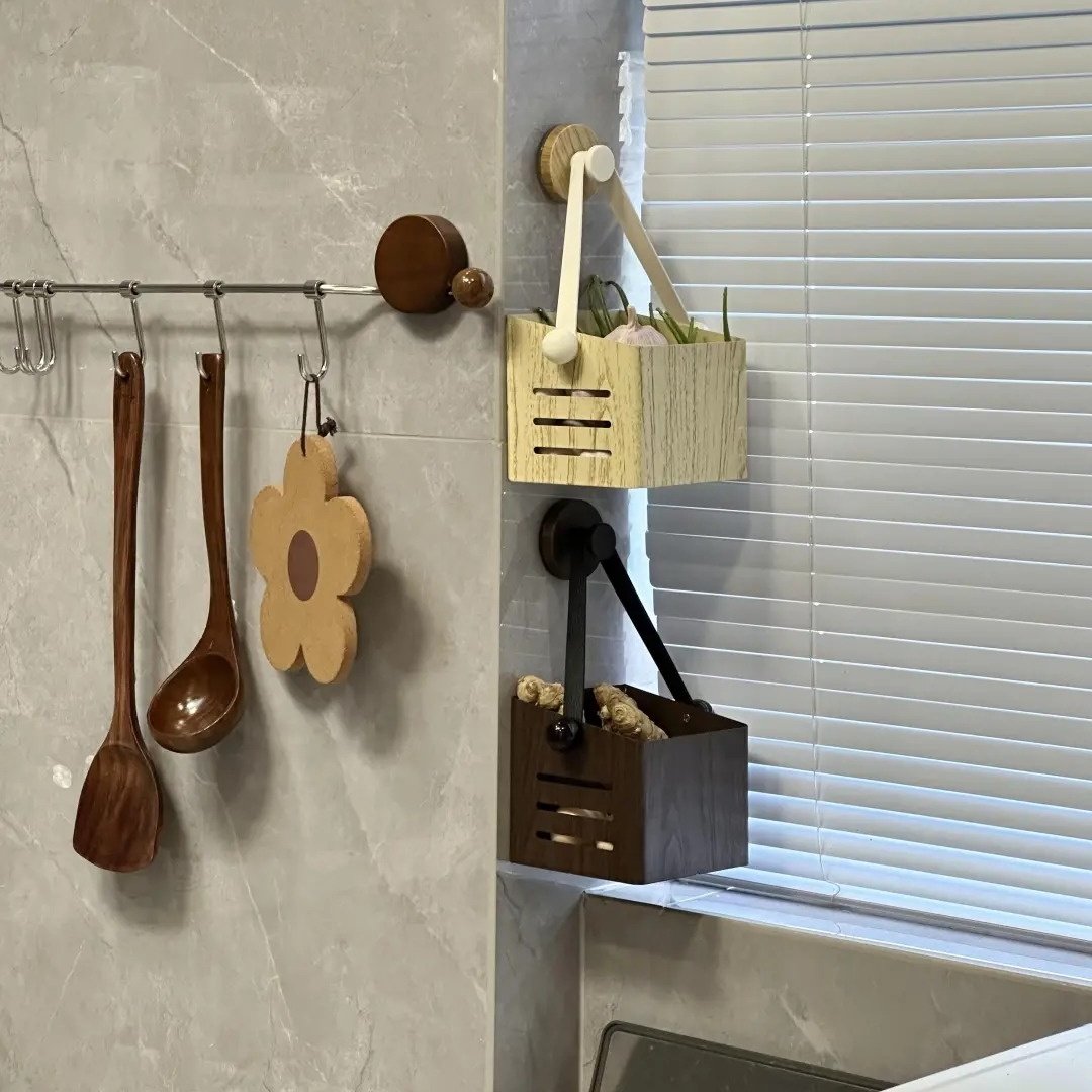 中古风葱姜蒜收纳盒厨房免打孔碳钢壁挂墙上吸盘鸡蛋蔬菜小挂篮,厨房/烹饪用具,厨房置物架/置物柜/角架,淘宝优惠券,粉丝福利购,淘宝优惠卷