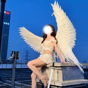 燕尾款！电动翅膀白色羽毛背饰梦幻氛围感挥动振翅变装cos道具女