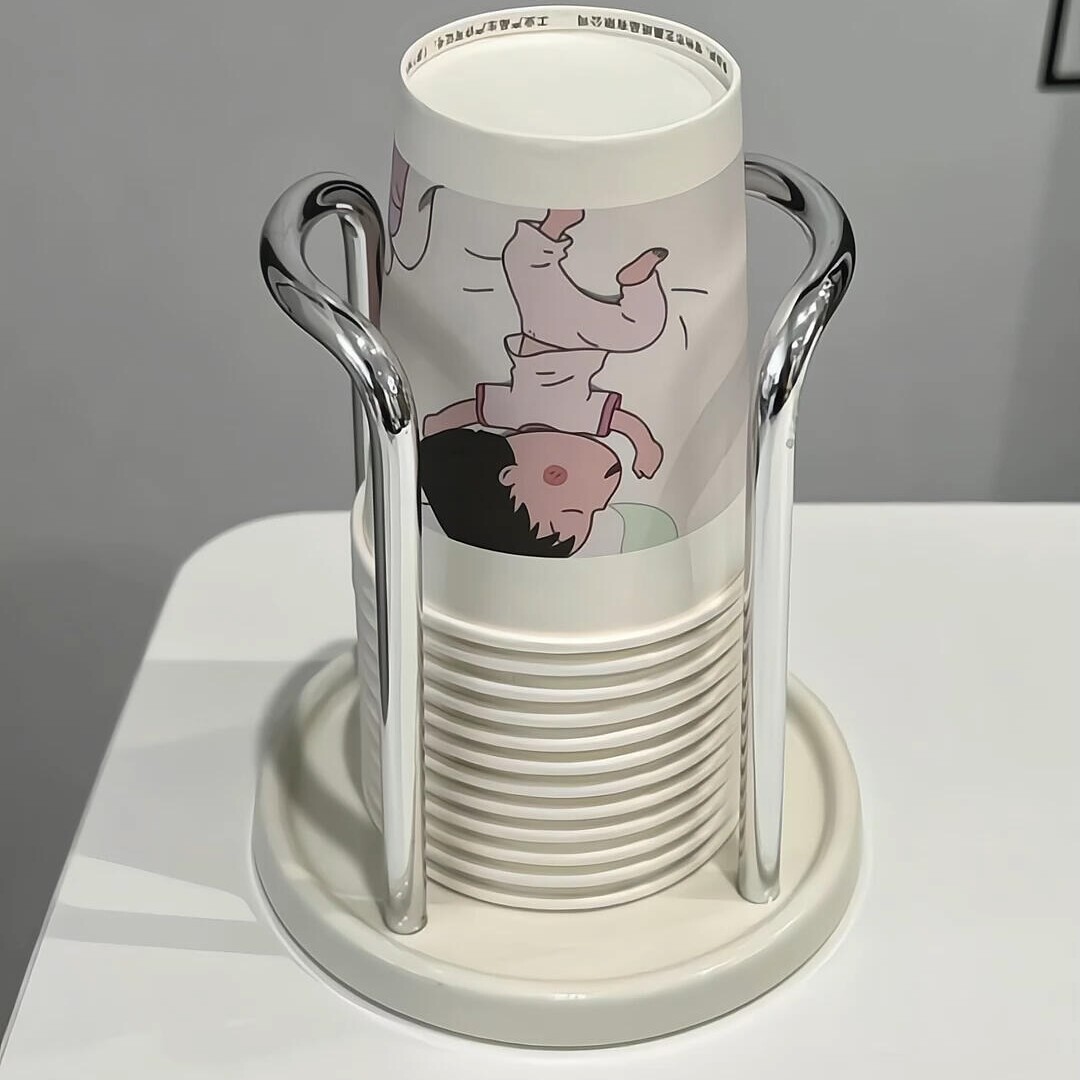 一次性杯子取杯器高颜值桌面取杯架收纳置物架家用轻奢取杯架ins