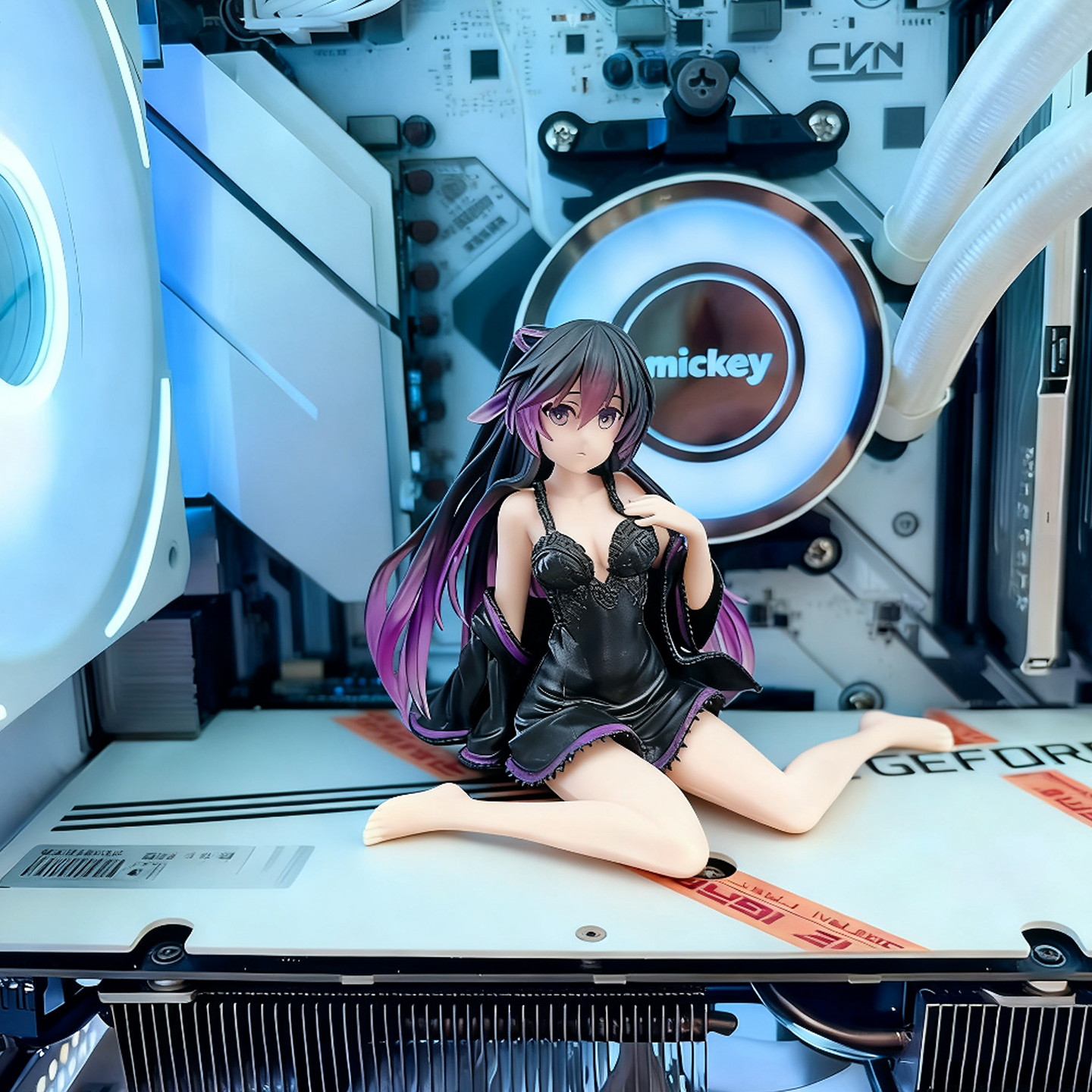 约会大作战手办夜刀神十香手办机箱手办电脑摆件显卡手办机箱摆件