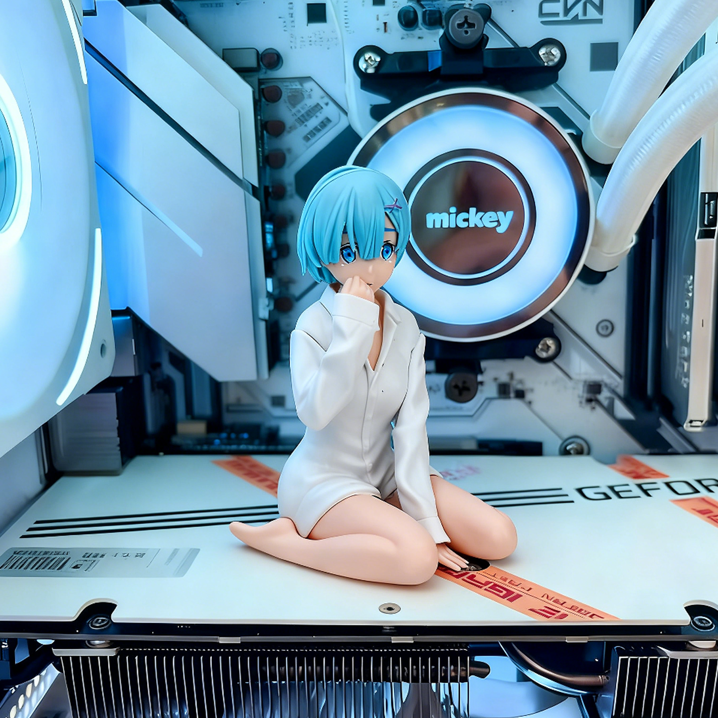 蕾姆手办雷姆手办机箱手办电脑摆件海景房手办显卡手办机箱摆件