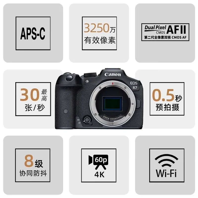 Canon/佳能EOS R7 青专微春高清直播数码相机 旅游家用4K微单vl新