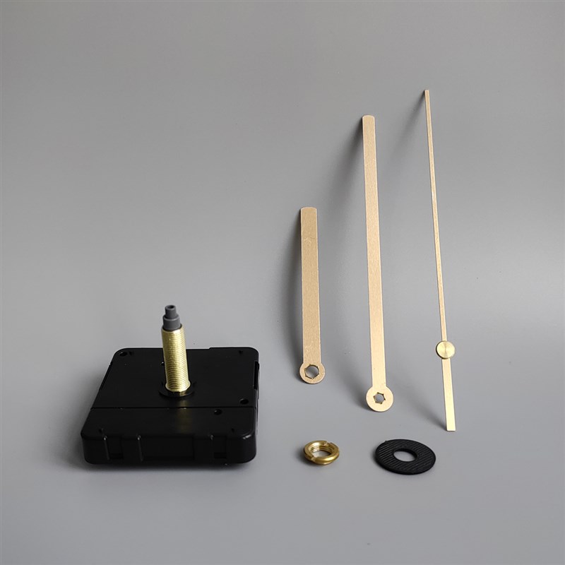 挂钟静音机芯十字绣石r英钟扫秒全套带指针金色长轴配件钟表钟芯