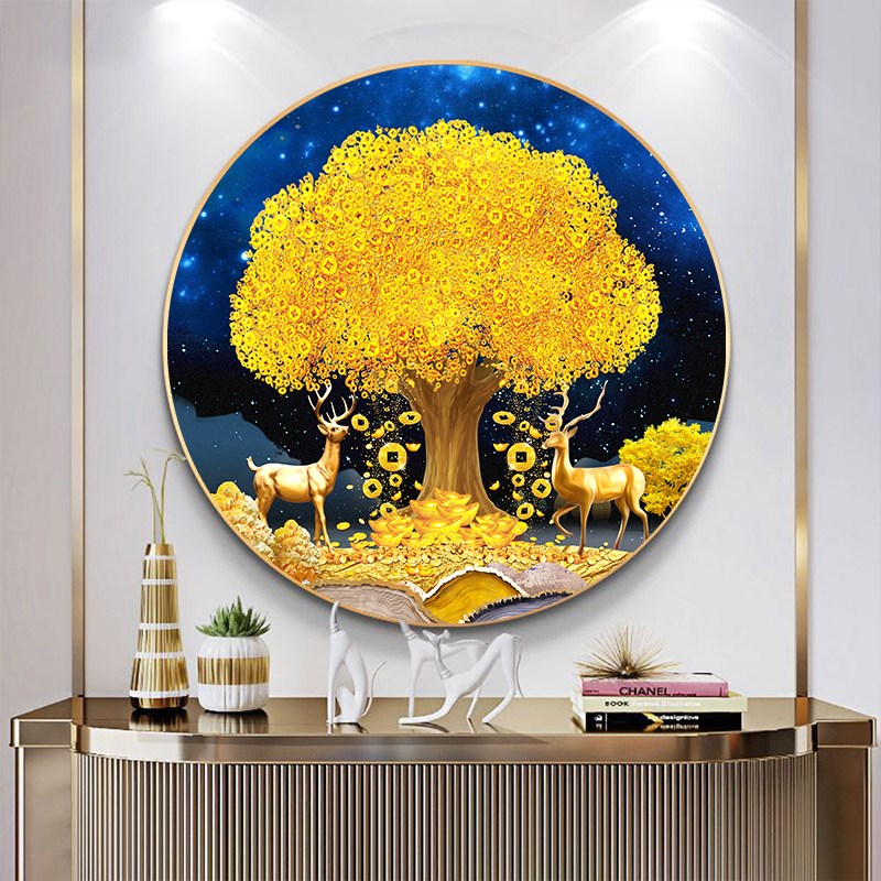 十字绣2025新款线绣摇s钱树简约现代黄金满地自己手工刺绣客厅玄