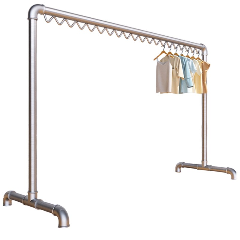 家用阳台晾衣架h钢管被子晾衣杆不锈钢卧室收纳挂衣架简易晒被子