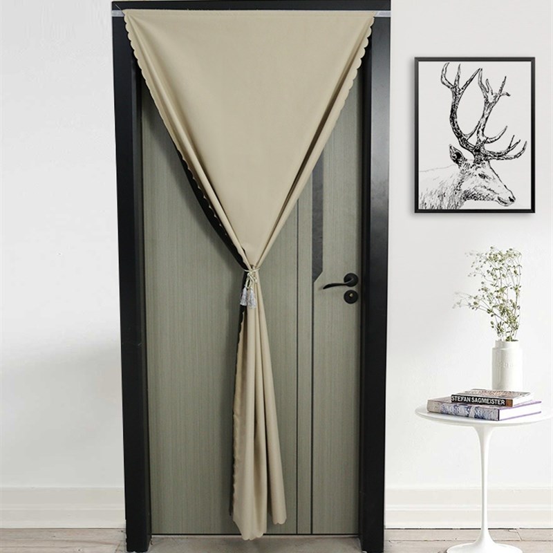 免打孔门帘空调挡风遮光隔断x帘客厅卧室厨房试衣间过道帘防冷气