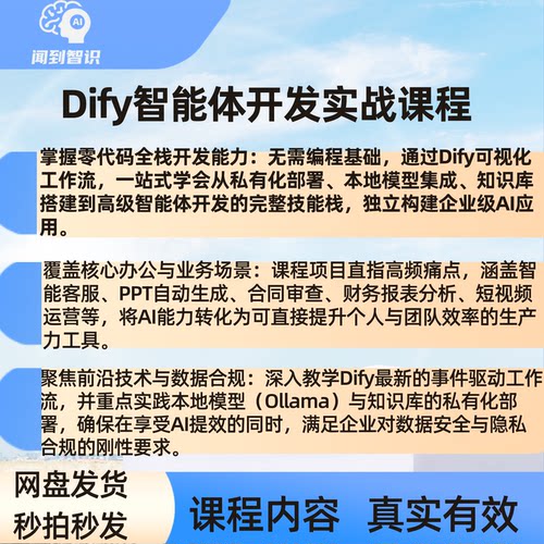 Dify智能体实战私有化本地部署知识库办公提效短视频运营自动化