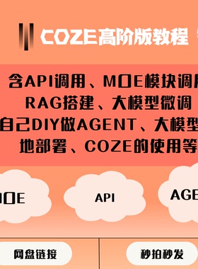 COZE扣子高阶版含API、MOE模块大模型微调及本地部署数据分析RAG